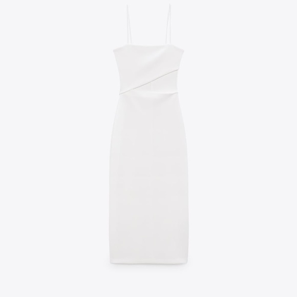 Zara Cut Out Midi Bodycon Shower Bridal Wedding Dress - Picture 12 of 12